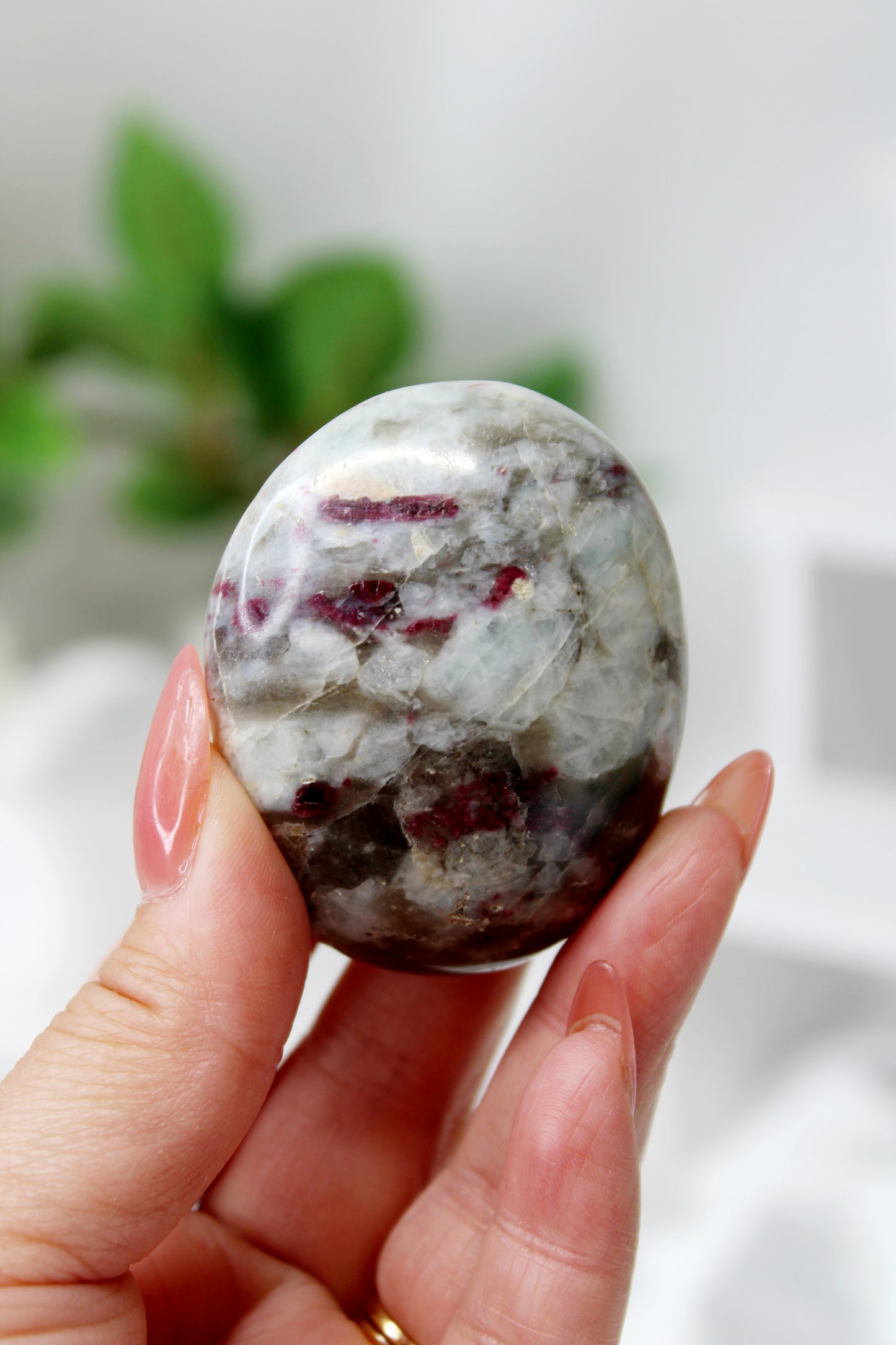Plum Tourmaline Palm Stone