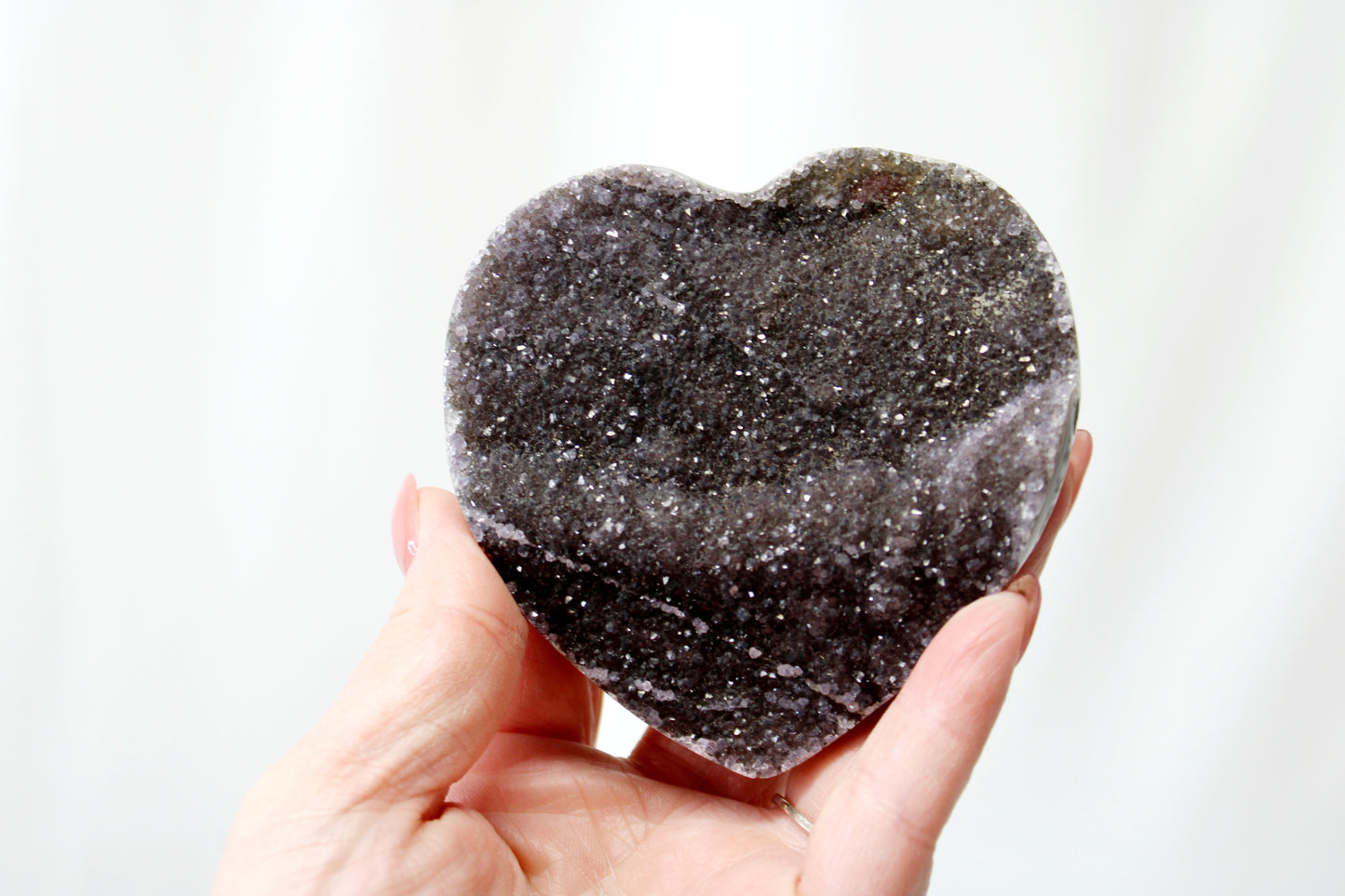 Rainbow Purple Druzy Amethyst Heart - GAX