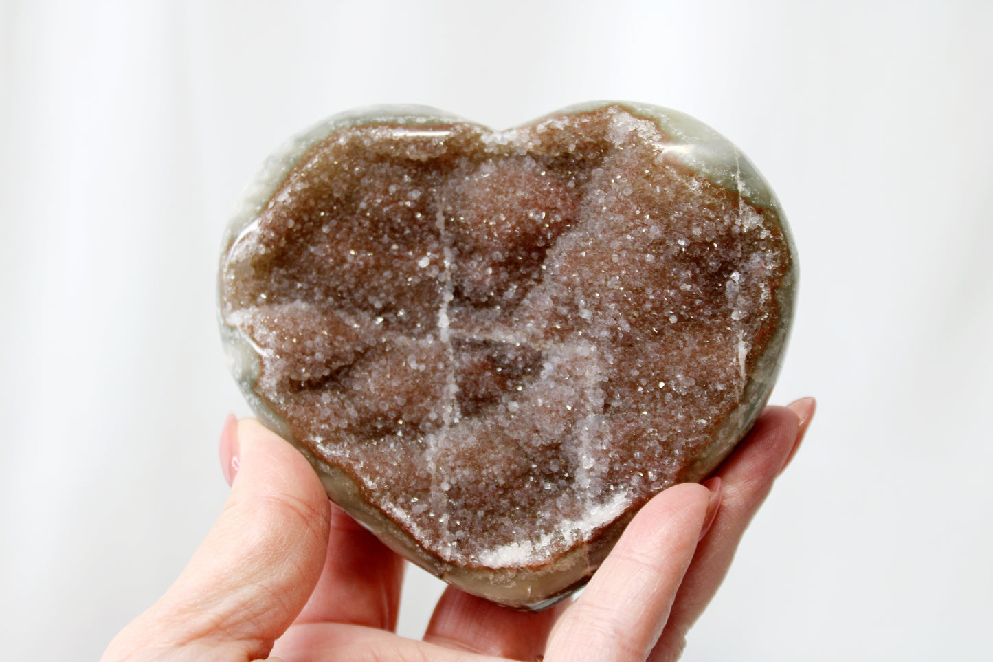 Rainbow Amethyst Druzy Purple Heart - SUG