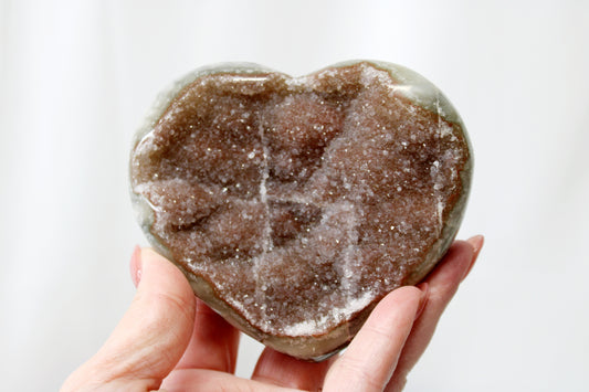 Rainbow Amethyst Druzy Purple Heart - SUG