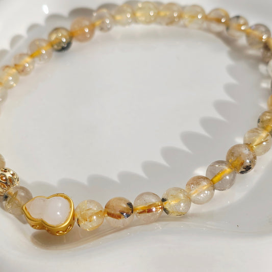 HQ Golden Rutile with White Jade Hulu