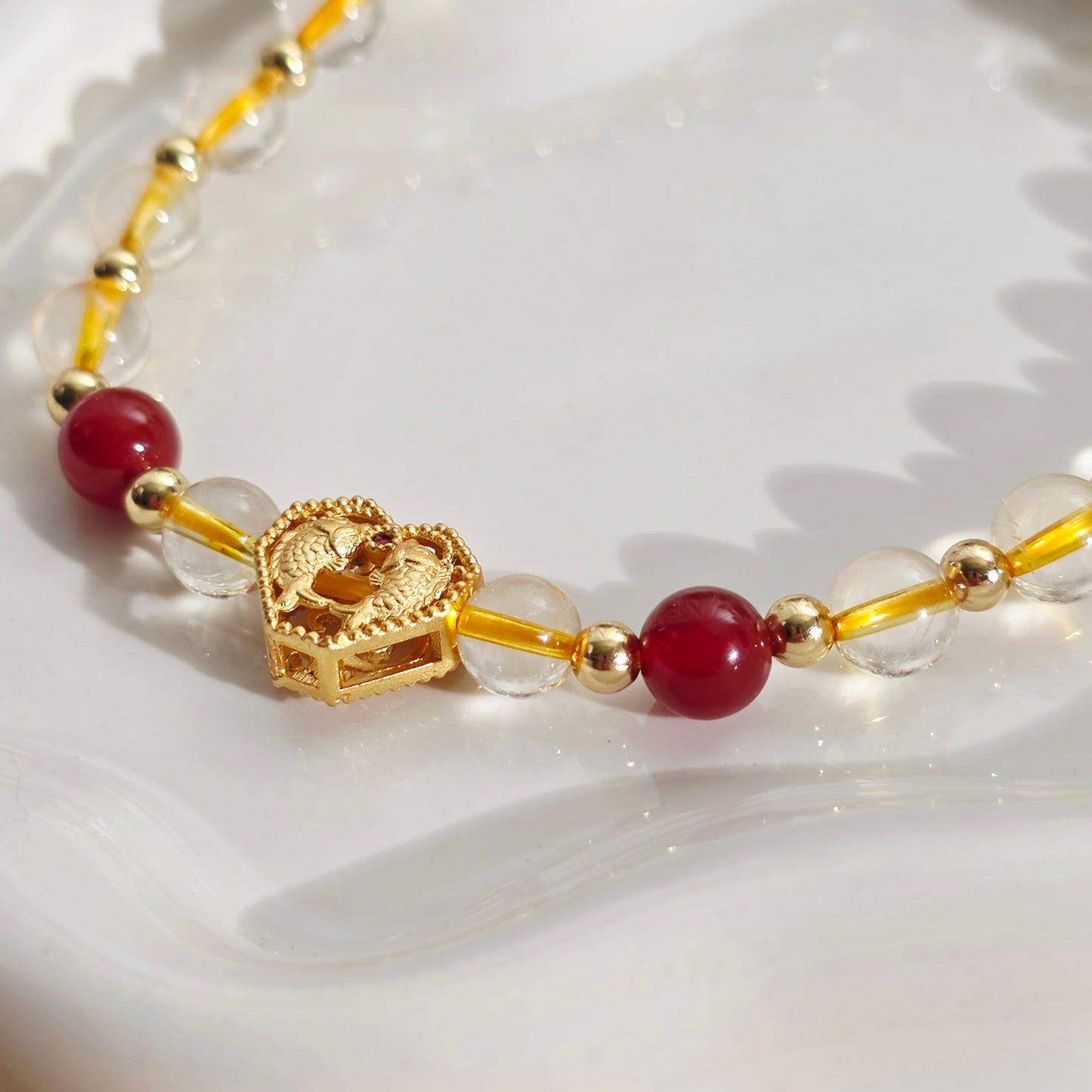 Citrine & Carnelian Lucky Fish