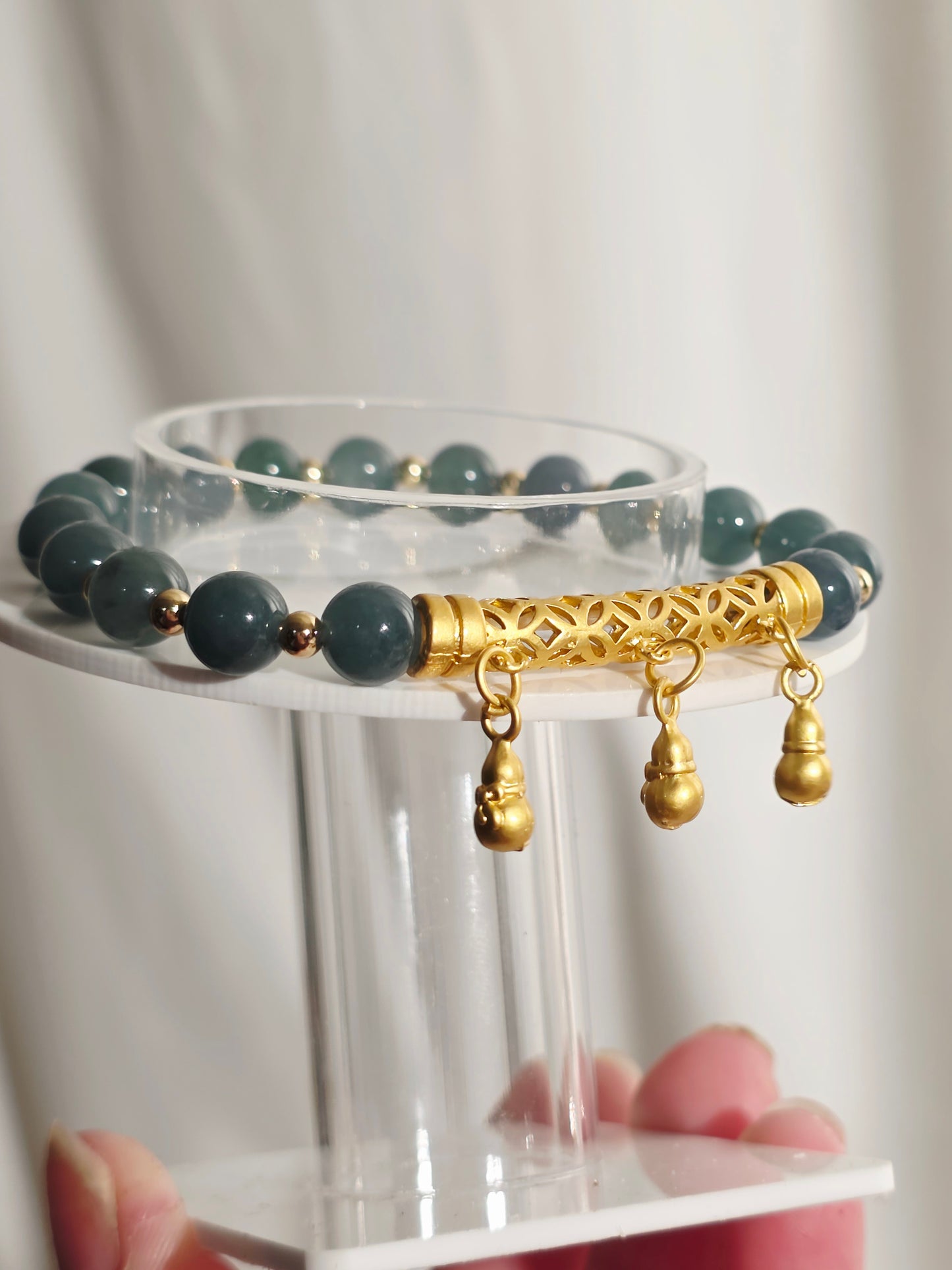 Lucky Hulu Blue Water Jade Bracelet