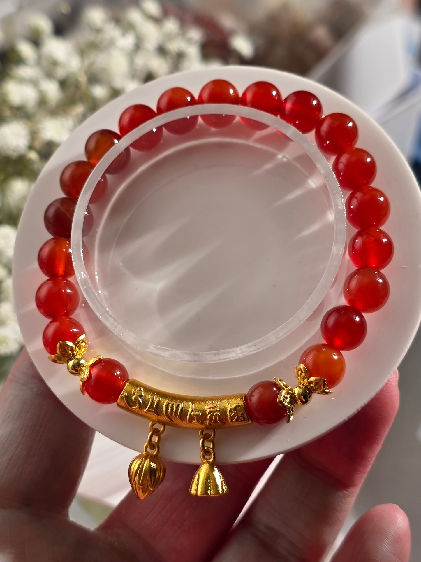 Carnelian with Lotus Bar - QMY