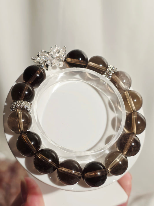 Smokey Quartz Butterfly Zirconia