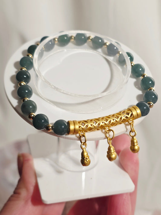 Lucky Hulu Blue Water Jade Bracelet