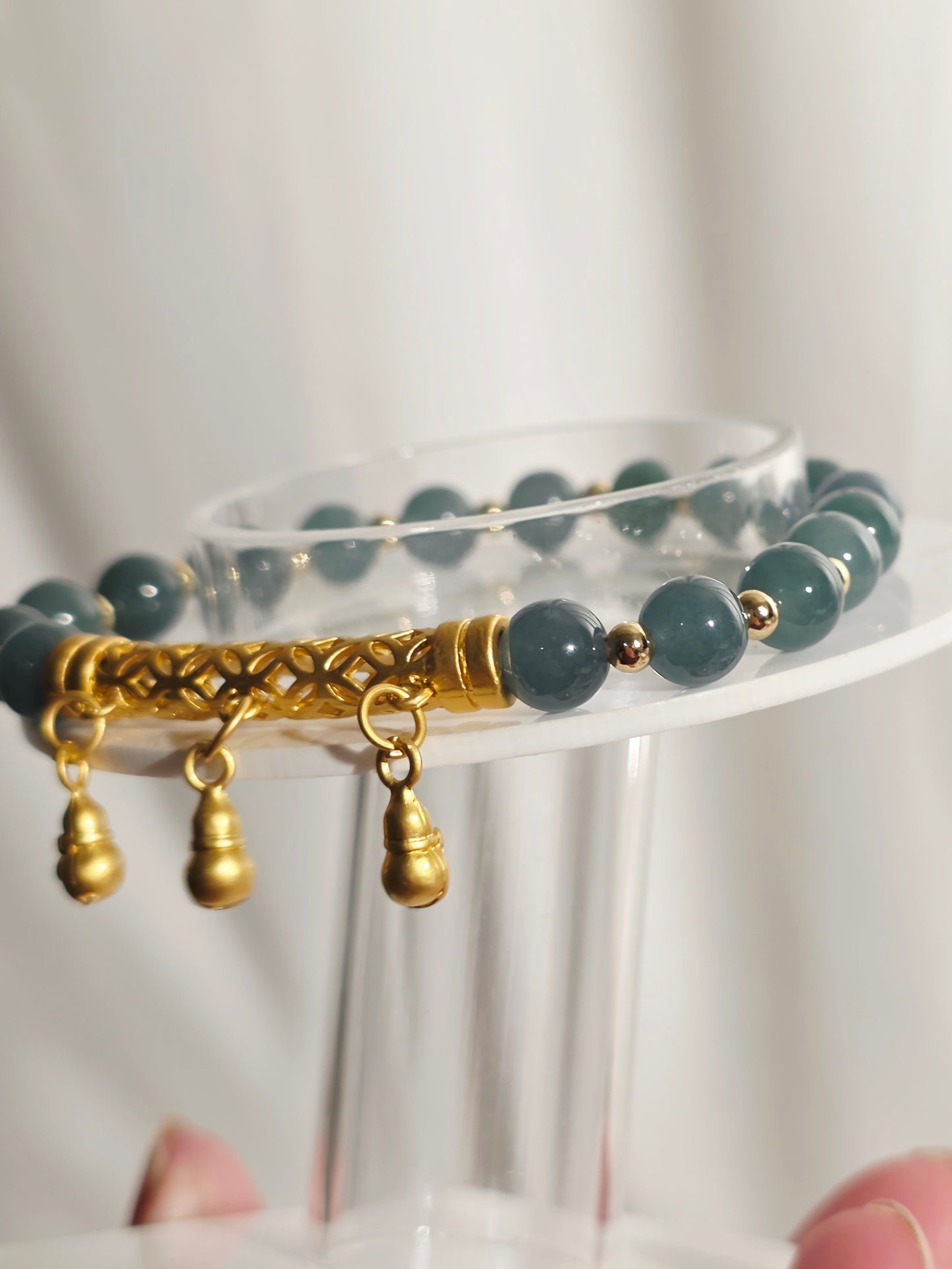 Lucky Hulu Blue Water Jade Bracelet