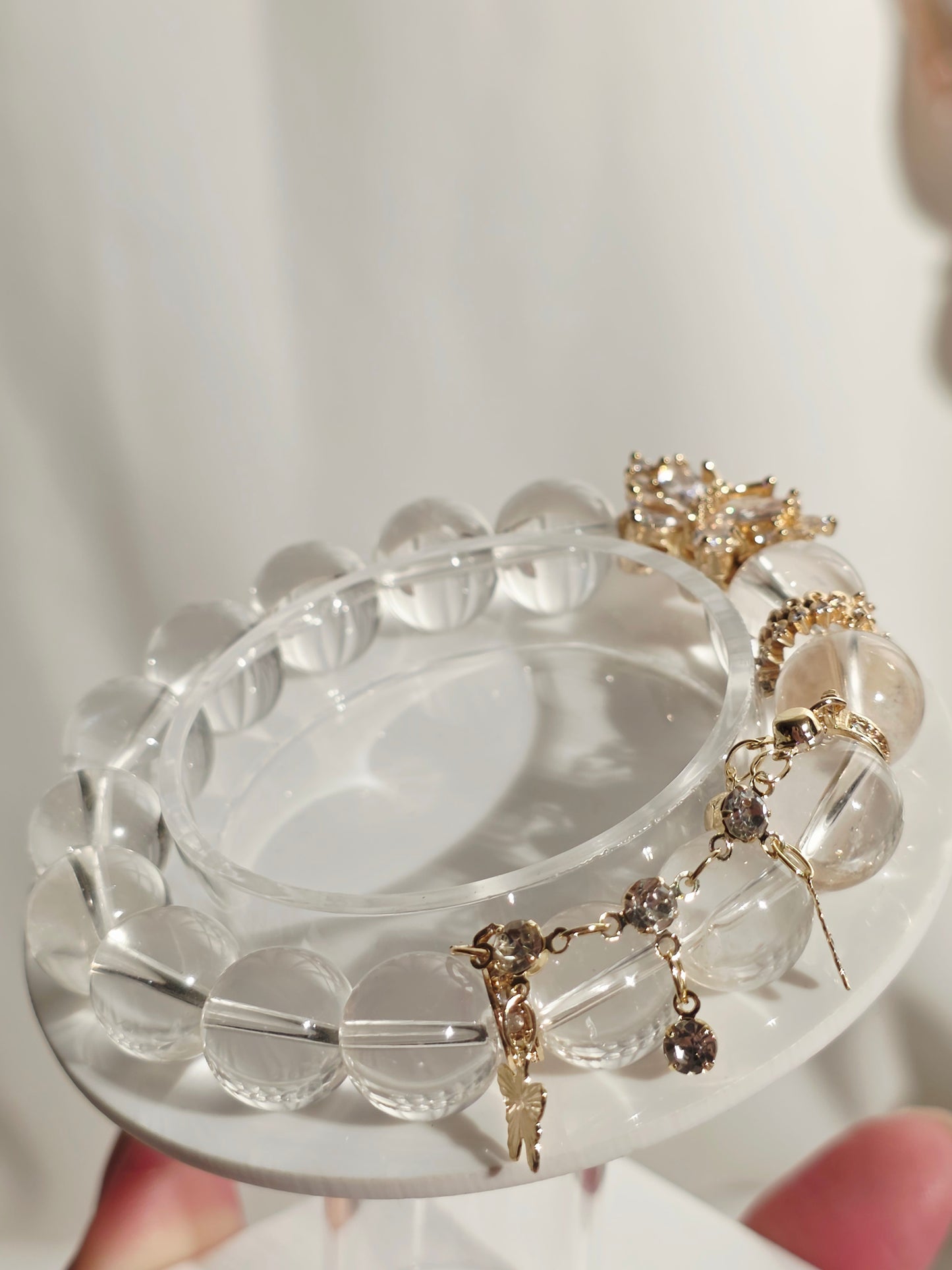 Clear Quartz & Zirconia Butterfly